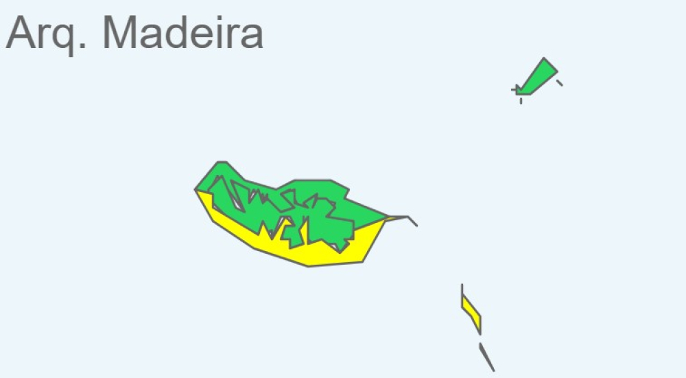 Aviso amarelo para a costa sul da Madeira
