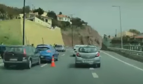 Choque em cadeia na Via R&aacute;pida