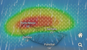 Chuva mais intensa na costa norte da Madeira, amanh&atilde;