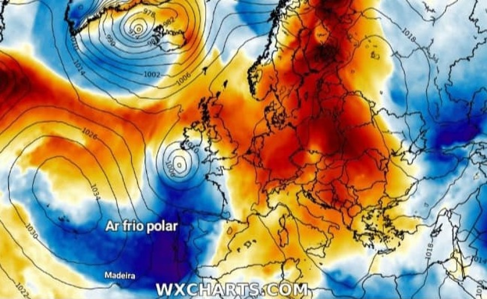 Ar frio polar passa pela Madeira
