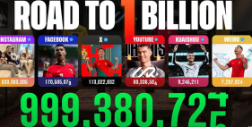 Cristiano Ronaldo em direto no YouTube