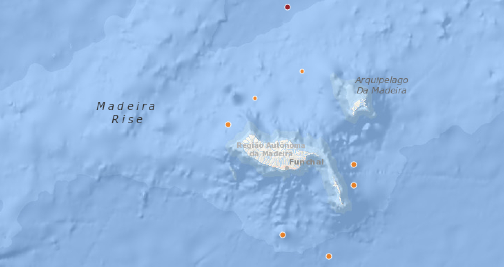 Sismo a noroeste do Porto Santo