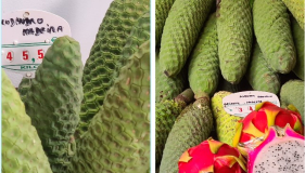 Fruto delicioso a pre&ccedil;os de "escaldar" no Mercado