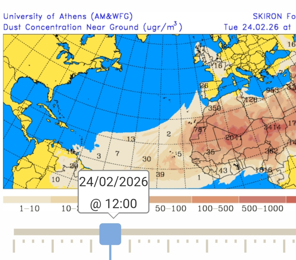 Poeiras de África a partir de amanhã na Madeira