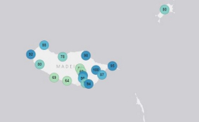 Humidade do ar com valores elevados na Madeira. Veja o mapa