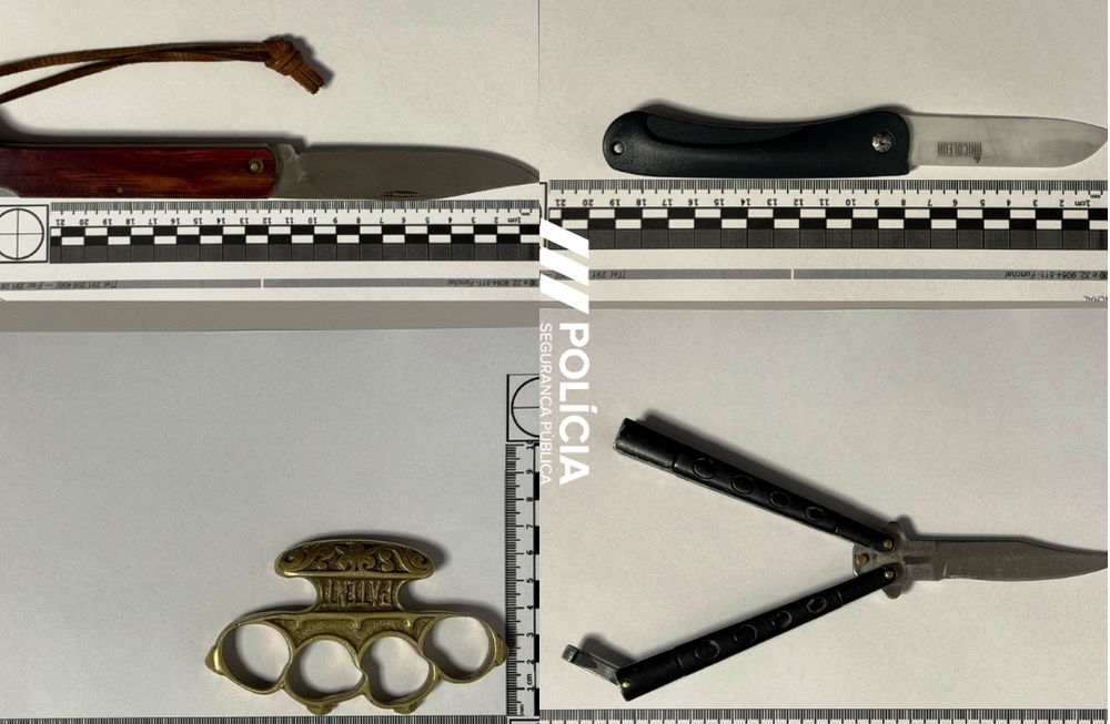 PSP deteve 2 homens e apreendeu armas brancas e droga