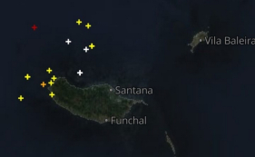 Trovoada na Madeira em noite de temporal