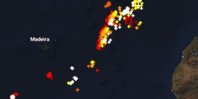 Atividade el&eacute;trica pr&oacute;xima da Madeira