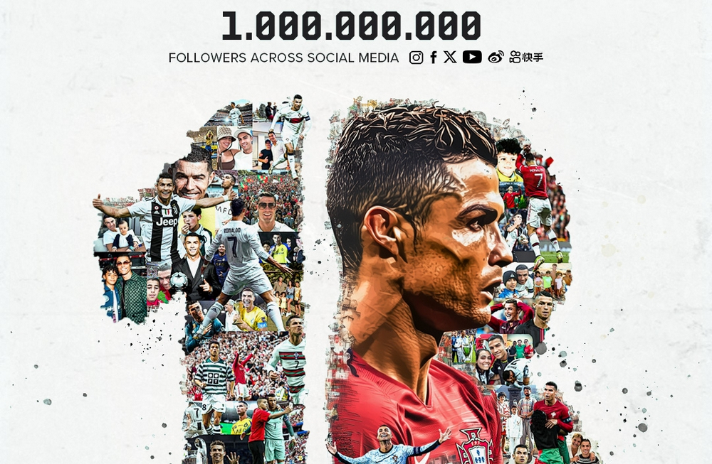 Cristiano Ronaldo bate recorde e chega a mil milhões de seguidores