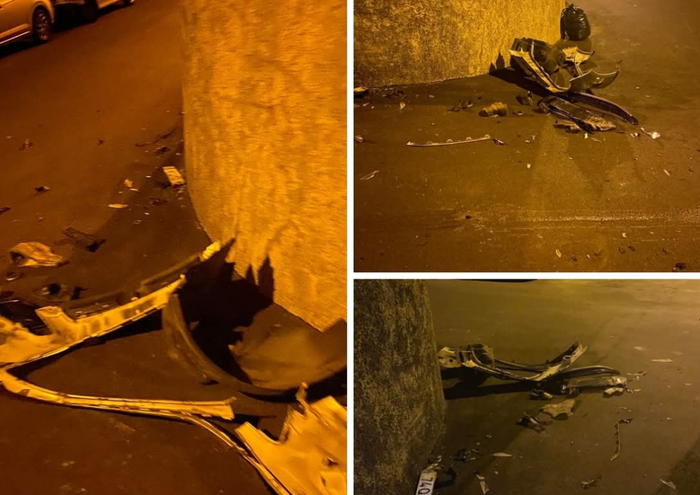 Condutor em fuga após embate violento em rua residencial