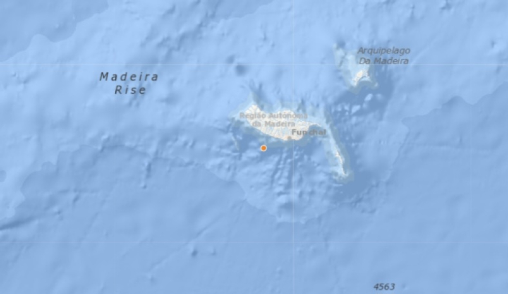 Pequeno sismo ao largo da Madeira
