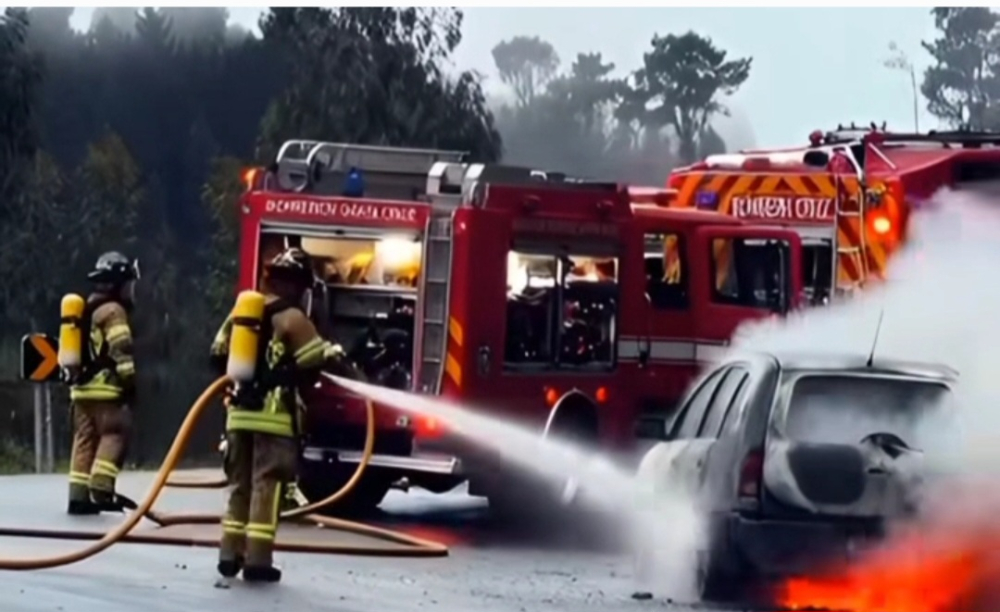 Carro incendeia-se nas Carreiras (com vídeo)