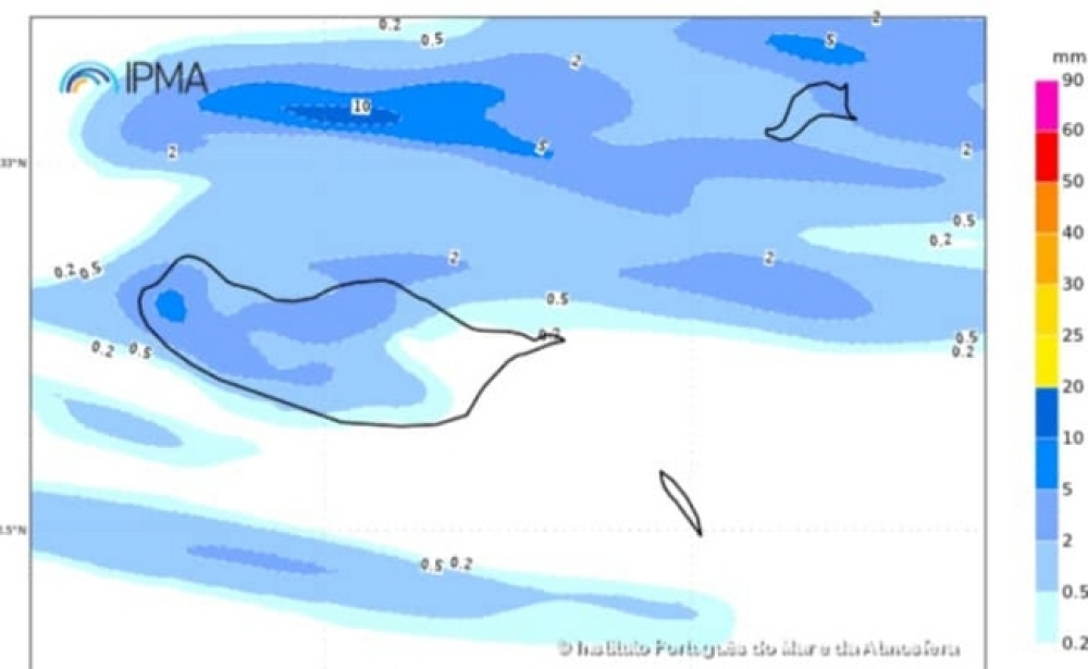 Céu nublado e chuva nas previsões para a Madeira